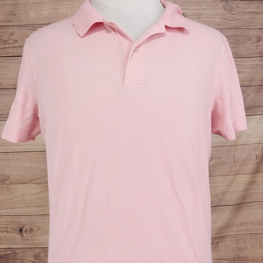Mack Weldon Polo Shirt Mens XL Pink Cotton Modal Spandex Knit Tagless Casual